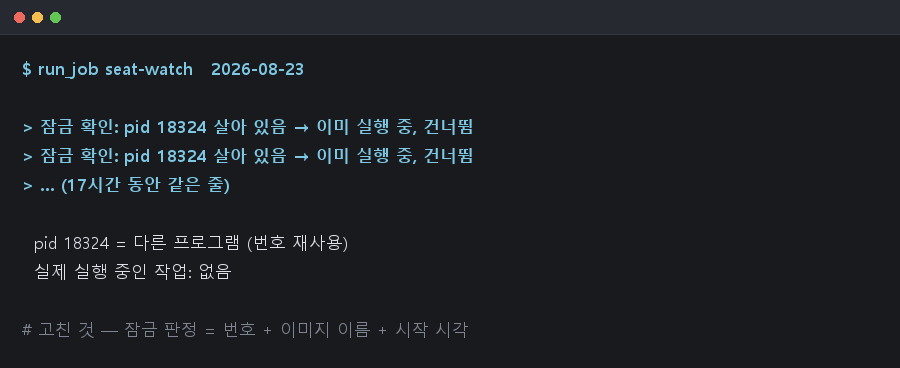 잠금 오판 — 8월 23일
