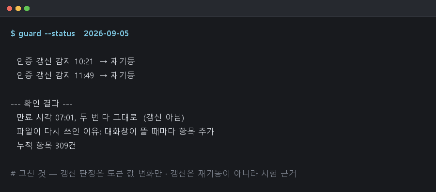 가짜 갱신 — 9월 5일